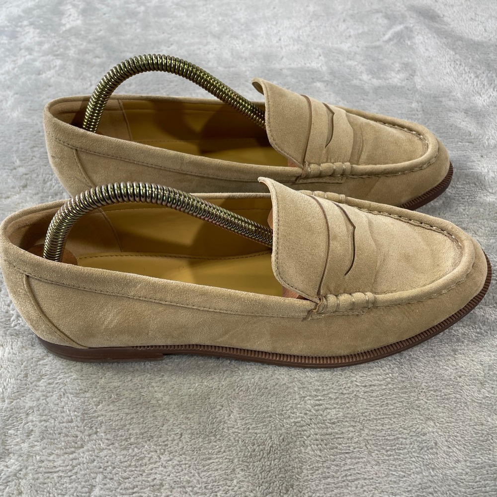 J. Crew Factory Beige Suede Penny Loafers